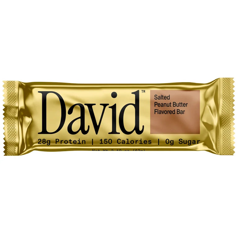 Barras Proteína David Salted Peanut Butter x4 Unidades - 248g