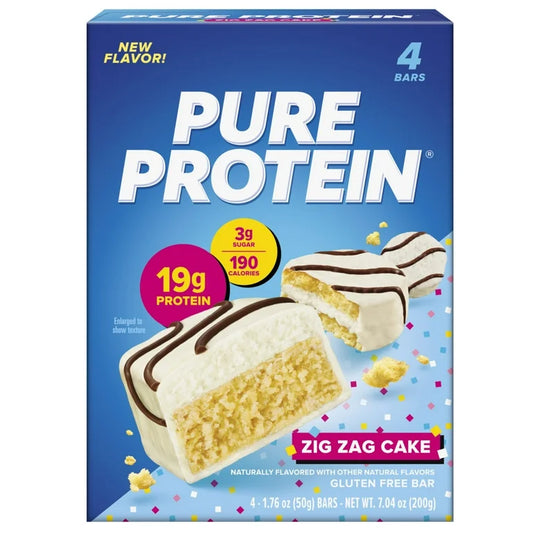 Barras Proteína Pure Protein Zig Zag Cake Gluten Free x4 Unidades - 200g