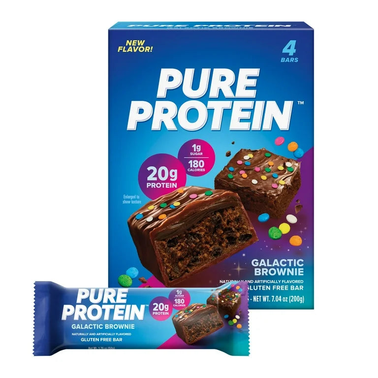 Barras Proteína Pure Protein Galactic Brownie Gluten Free x4 Unidades - 200g