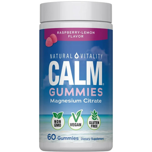 CALM: Gomitas Natural Vitality Citrato Magnesio Frambuesa & Limón x60 Unidades