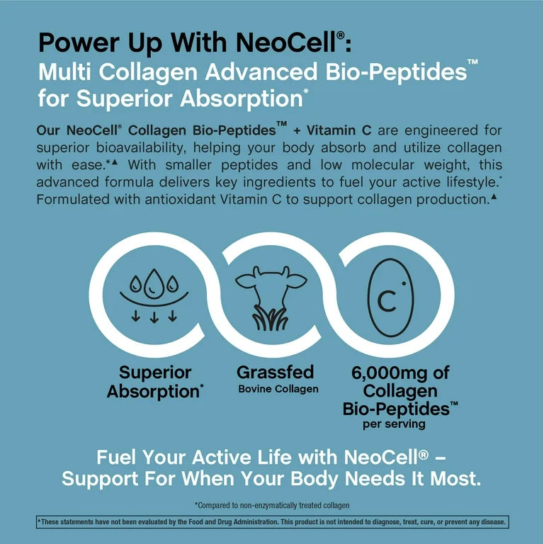 COLLAGEN: Cápsulas NeoCell Bio-Péptidos + Vitamina C x400 Unidades