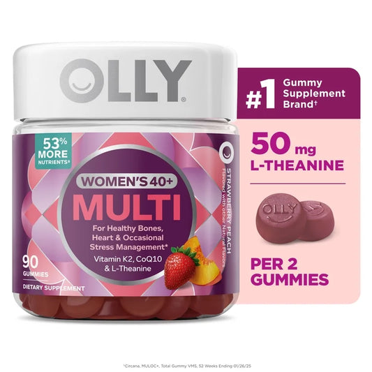 WOMEN’S +40: Gomitas Olly Multivitaminas Fresa & Durazno x90 Unidades