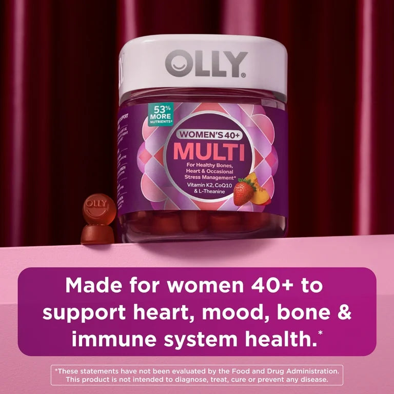 WOMEN’S +40: Gomitas Olly Multivitaminas Fresa & Durazno x90 Unidades