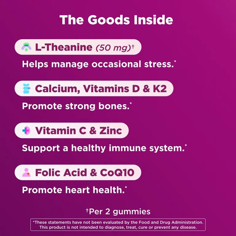 WOMEN’S +40: Gomitas Olly Multivitaminas Fresa & Durazno x90 Unidades