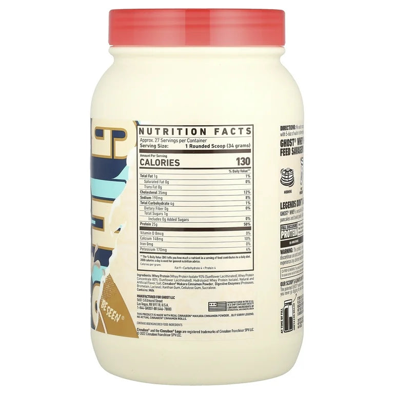 Suplemento Proteína Ghost Whey Protein Cinnabon 918g