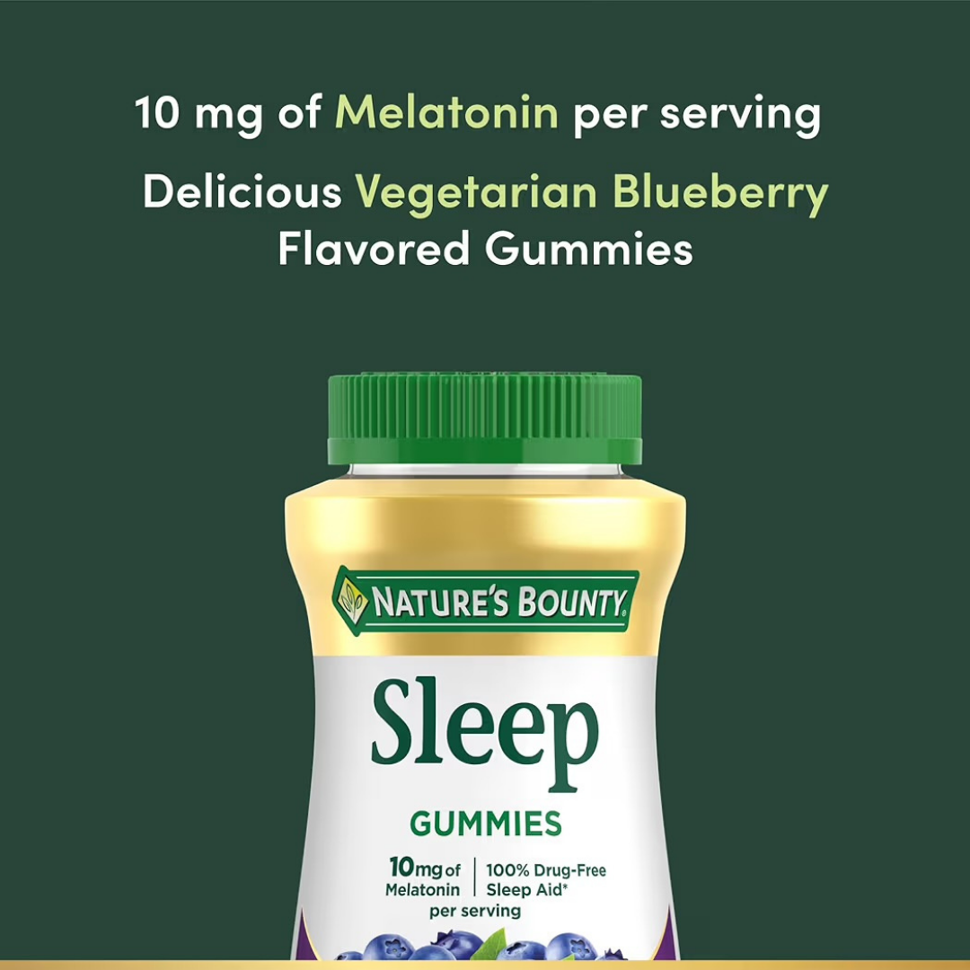SLEEP: Gomitas Vegetarianas Nature’s Bounty Melatonina Blueberry x140 Unidades
