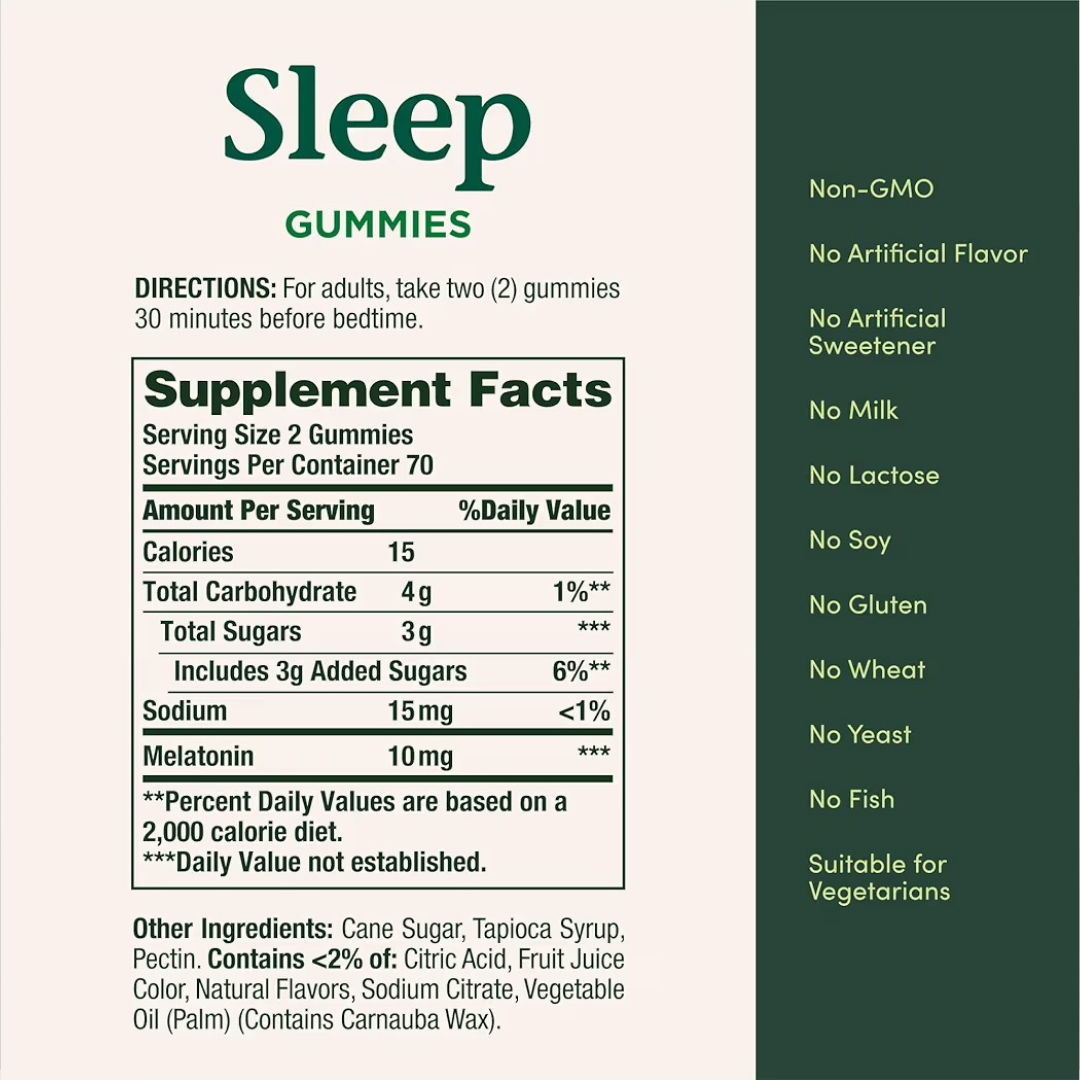 SLEEP: Gomitas Vegetarianas Nature’s Bounty Melatonina Blueberry x140 Unidades