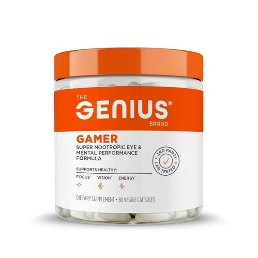 GAMER: Cápsulas Veganas Genius Fórmula Rendimiento Mental x80 Unidades