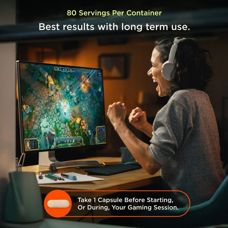 GAMER: Cápsulas Veganas Genius Fórmula Rendimiento Mental x80 Unidades
