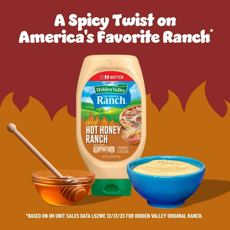 Salsa Hidden Valley Spicy Hot Honey Ranch Tamaño Grande 591 mL