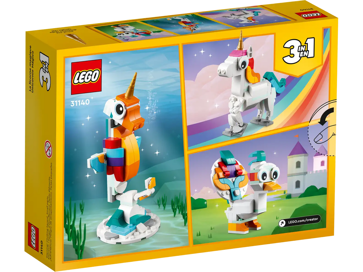 Set Lego Creator 3 en 1 Unicornio Mágico