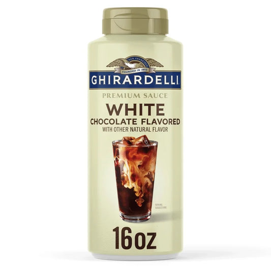 Salsa Chocolate Blanco Premium Ghirardelli Tamaño Grande 454g