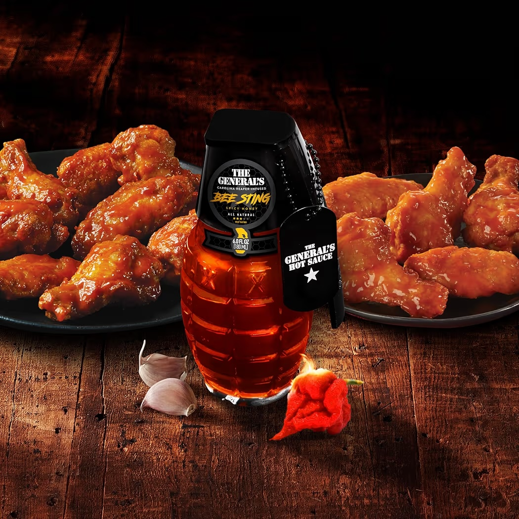 Salsa Picante The General’s Hot Sauce Bee Sting Hot Honey 180 mL