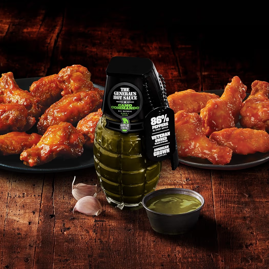 Salsa Picante The General’s Hot Sauce Camo Commando 180 mL