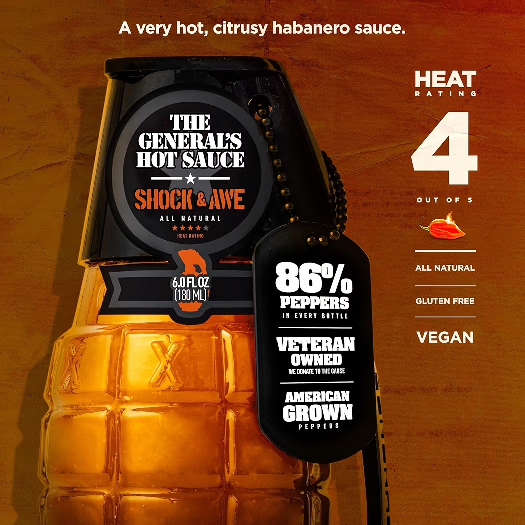 Salsa Picante The General’s Hot Sauce Shock & Awe 180 mL