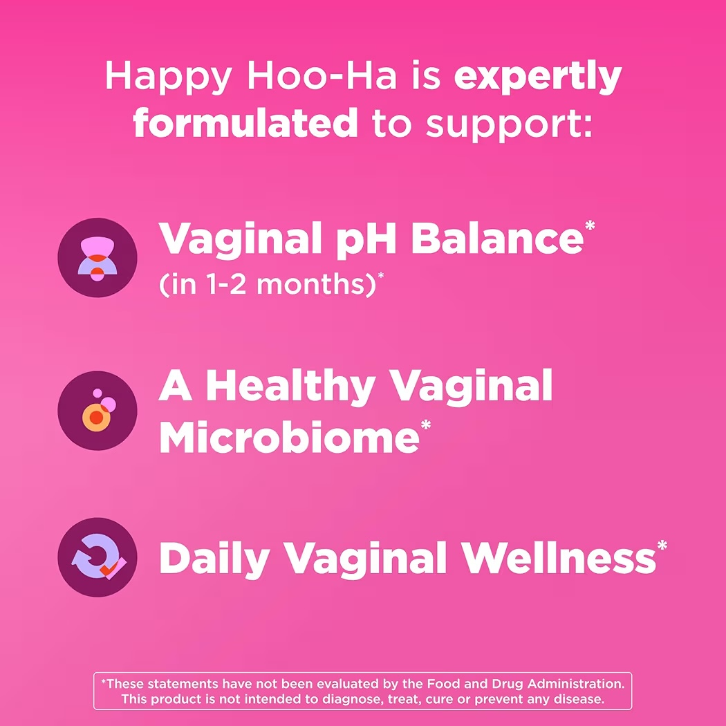 pH BALANCE: Cápsulas Olly Happy Hoo-Ha Vaginal Health x25 Unidades