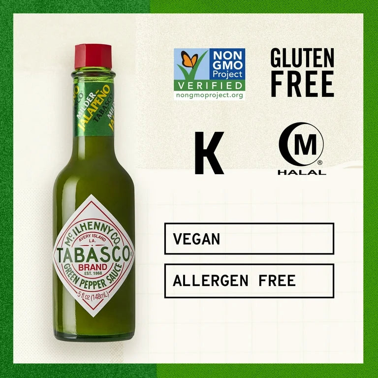 Salsa Tabasco Green Pepper Milder Jalapeño 148 mL