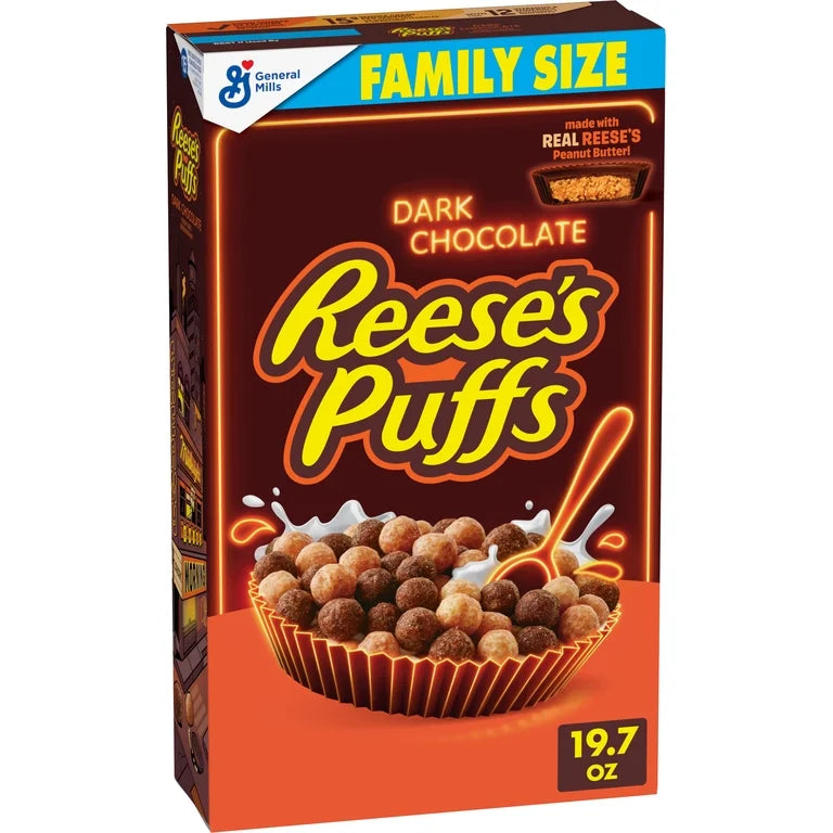 Cereal Reese’s Puffs Dark Chocolate Tamaño Familiar 558g
