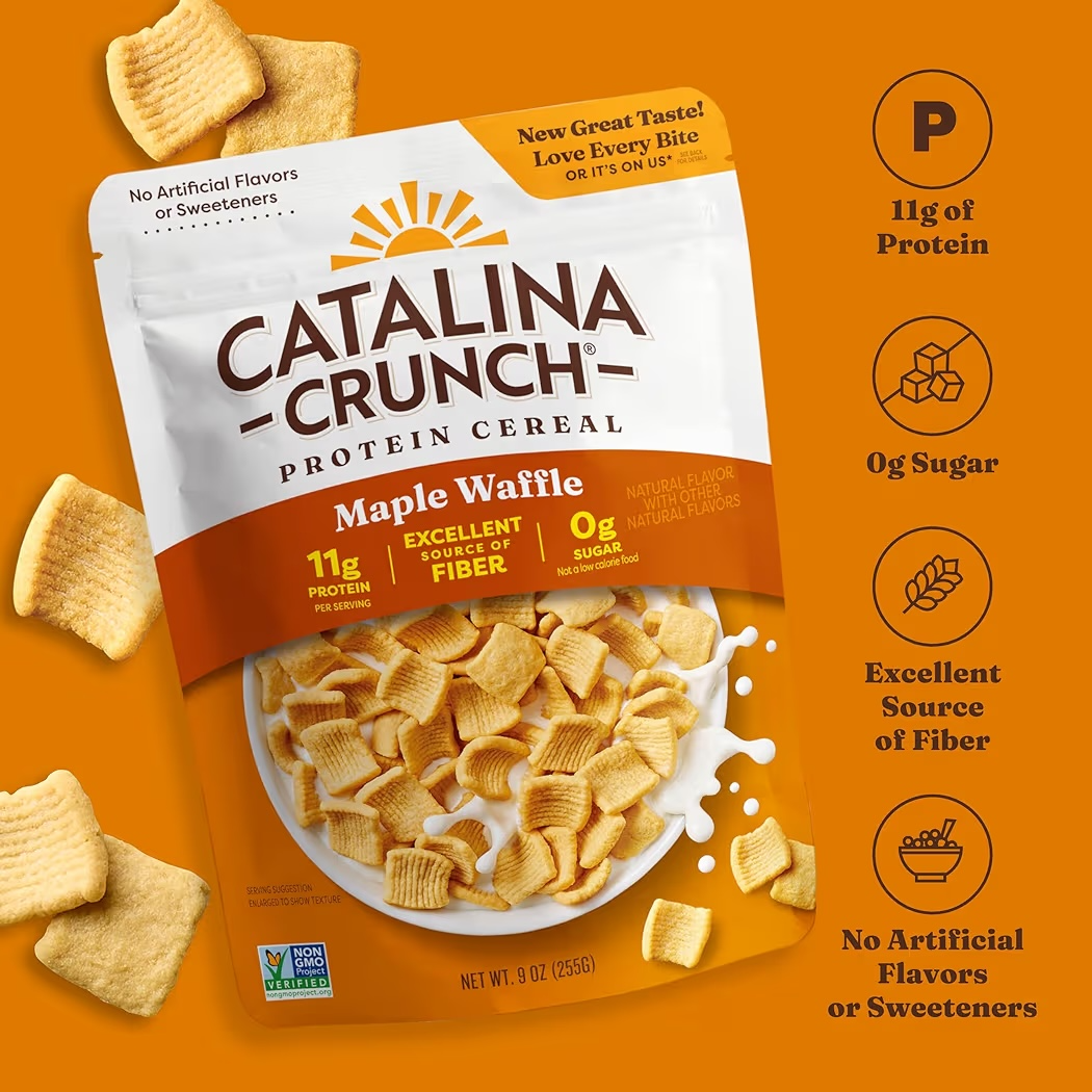 Cereal Proteico Sin Azúcar Catalina Crunch Maple Waffle 255g