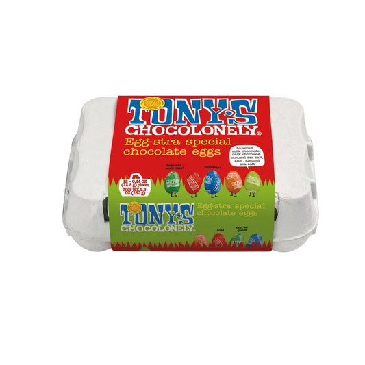 EASTER: Huevos Chocolate Tony’s Chocolonely Egg-stra Special x12 Unidades - 150g