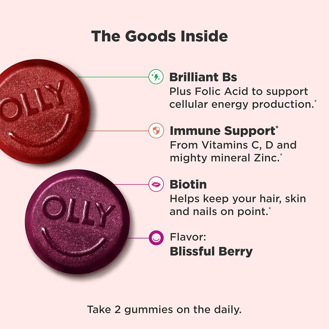 WOMEN’S MULTI: Gomitas Olly Multivitaminas Blissful Berry x130 Unidades