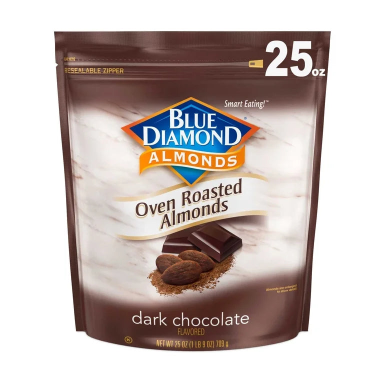 Almendras Blue Diamond Oven Roasted Dark Chocolate Tamaño Grande 709g
