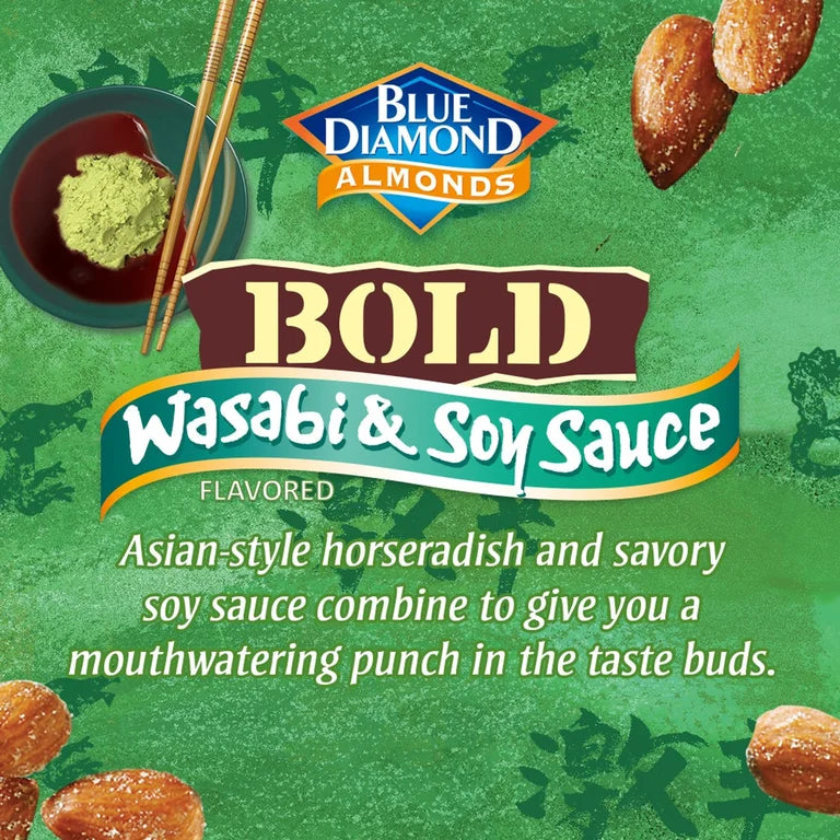 Almendras Blue Diamond Bold Wasabi & Soya Tamaño Grande 709g