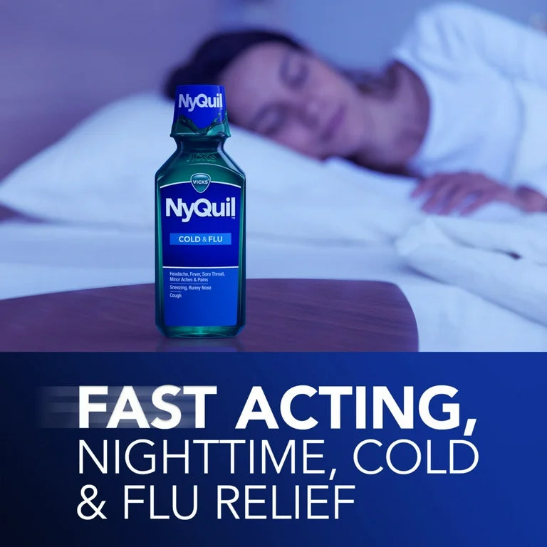 NyQuil Líquido Acción Nocturna Vicks Cold & Flu 354 mL