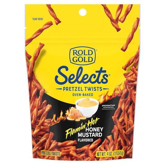 Pretzels Rold Gold Selects Horneados Flamin’ Hot Miel Mostaza 113g