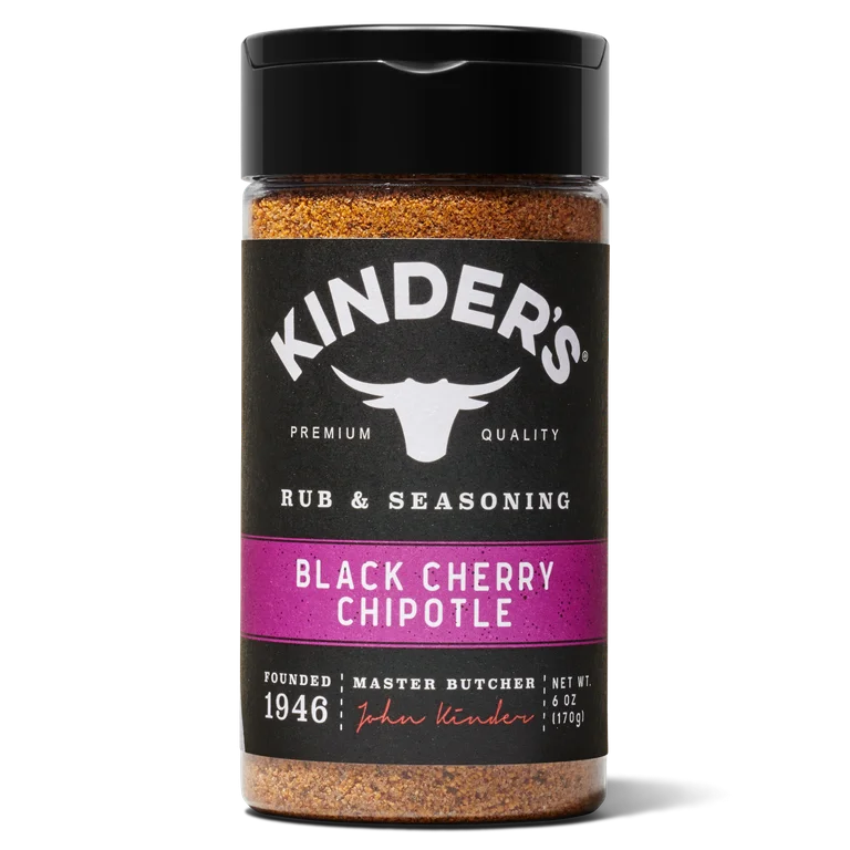 Condimento Kinder’s Black Cherry Chipotle Premium Quality Tamaño Grande 170g