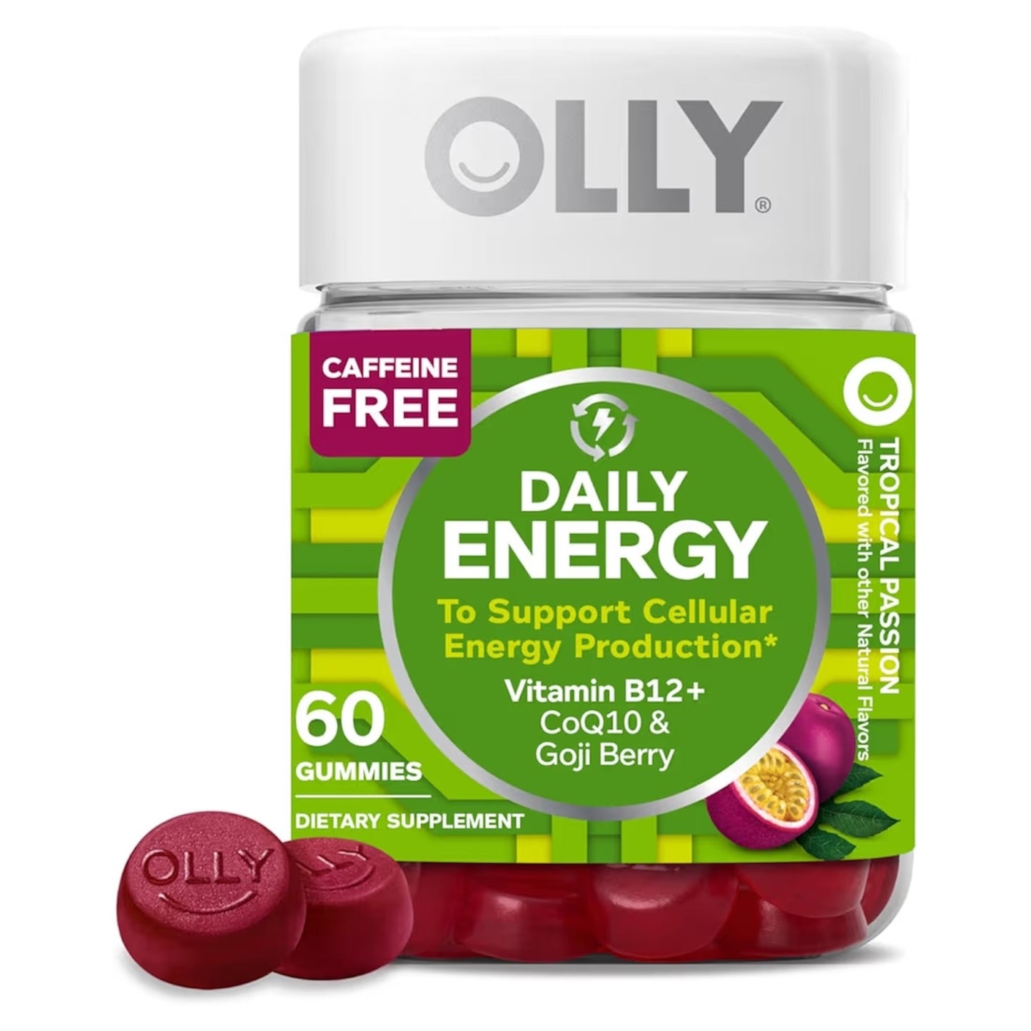 DAILY ENERGY: Gomitas Olly Tropical Passion Libre Cafeína x60 Unidades