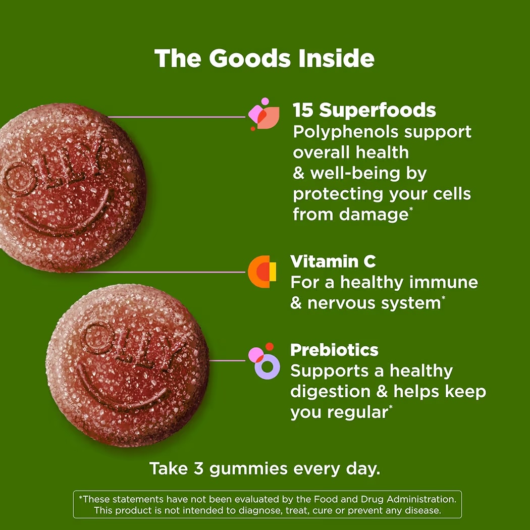 SUPERGOOD: Gomitas Olly Tropical Bliss Immune & Digestive Health x60 Unidades