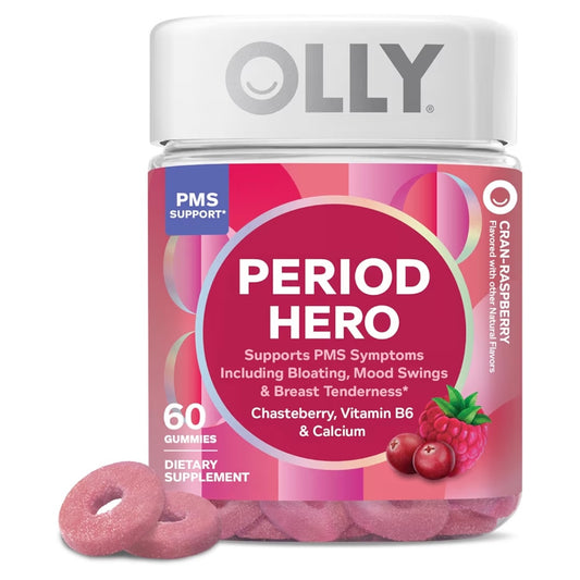 PERIOD HERO: Gomitas Olly Cran-Raspberry PMS Support x60 Unidades