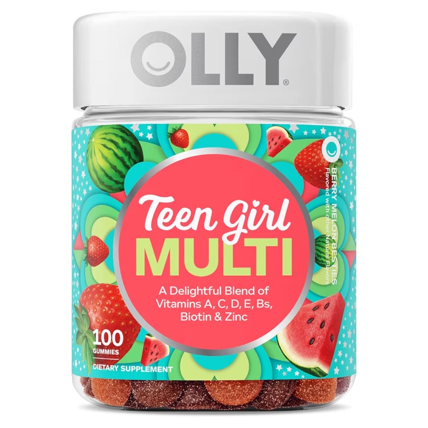 TEEN GIRL MULTI: Gomitas Olly Berry Melon Besties Healthy Skin & Immune Support x100 Unidades