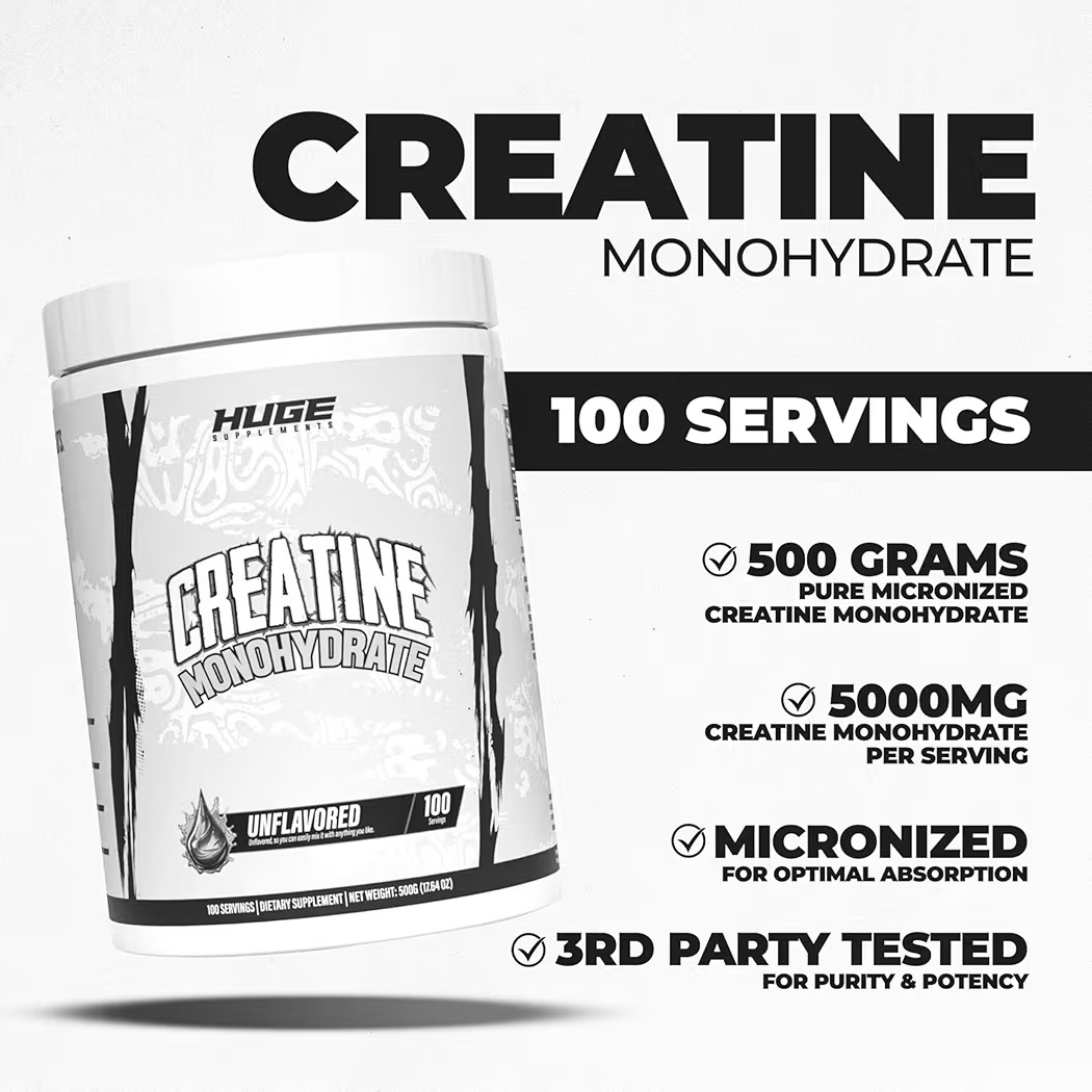 Creatina Monohydrate Huge Supplements Sin Sabor 500g