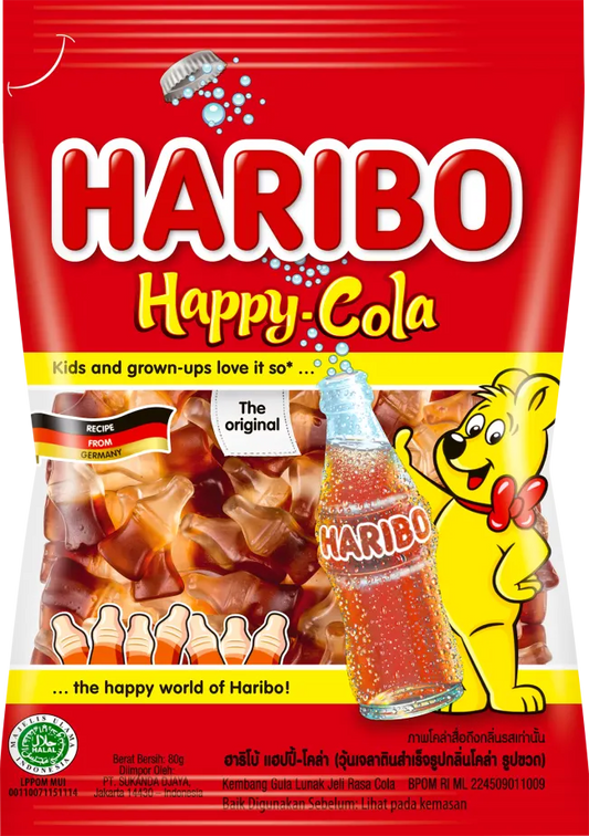 Gomitas Haribo Happy Cola Tamaño Familiar 227g