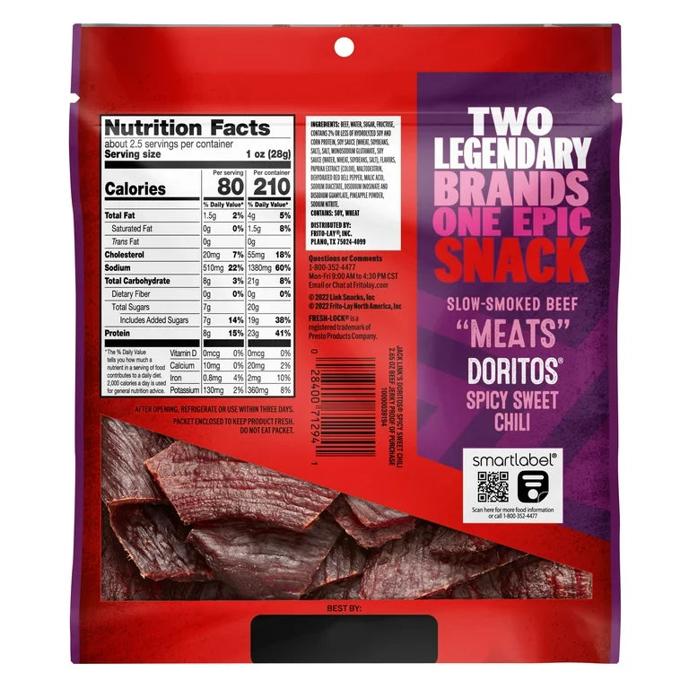 Jack Link’s Beef Doritos Spicy Sweet Chili 8g Proteína 75g