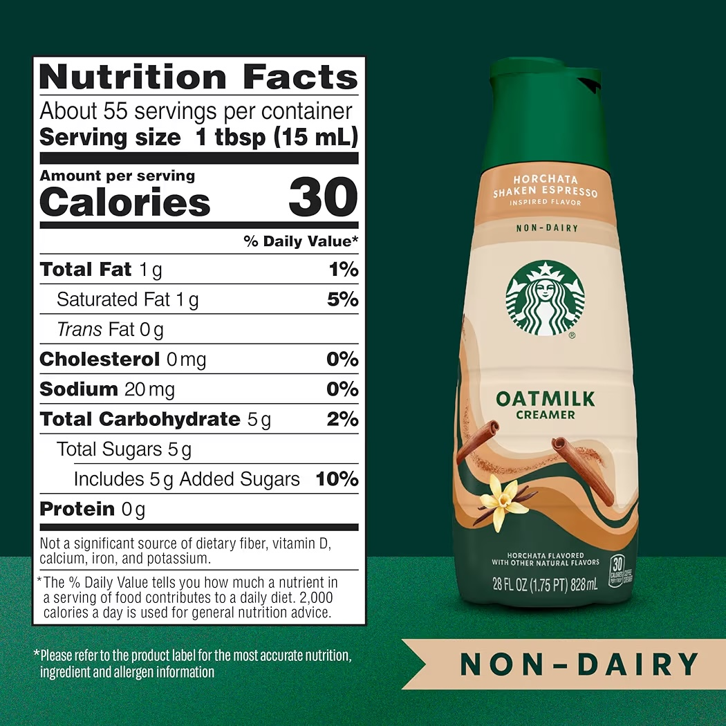 Crema Café Starbucks Oatmilk Creamer Horchata Shaken Espresso 828 mL