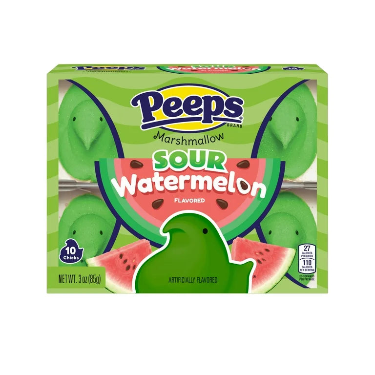 EDICIÓN LIMITADA: Marshmallow Peeps Sour Watermelon x10 Unidades - 85g