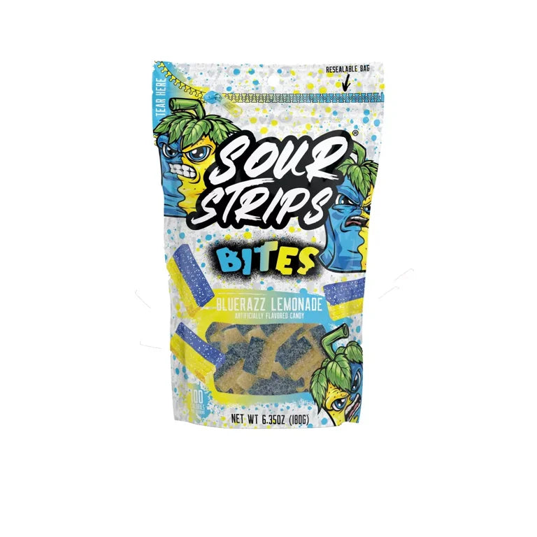 Gomitas Ácidas Sour Strips Bites Bluerazz Lemonade 180g