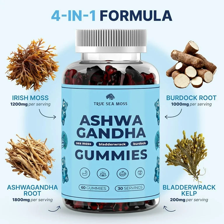 ASHWAGANDHA: Gomitas True Sea Moss x60 Unidades