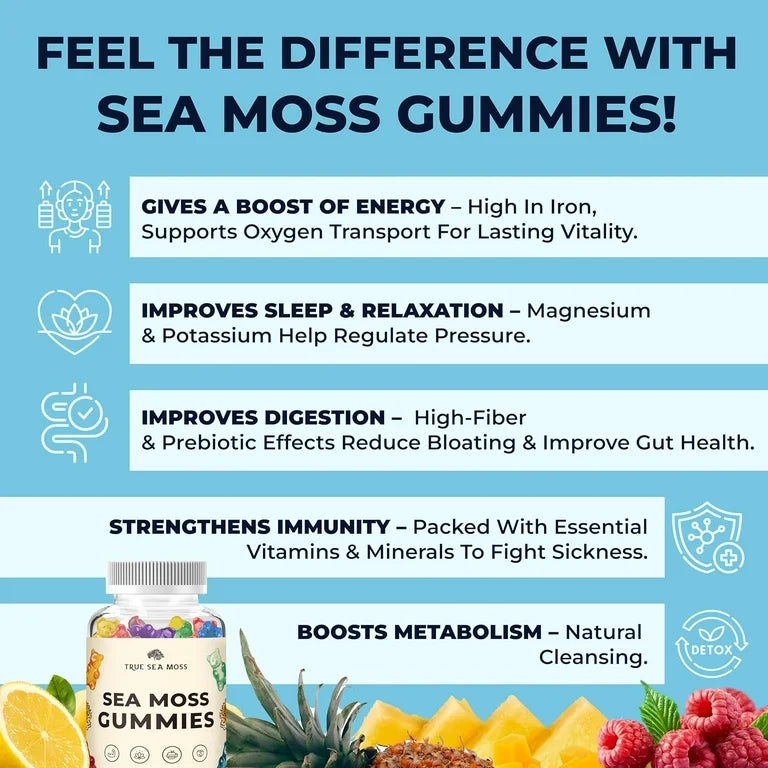 SEA MOSS: Gomitas True Sea Moss x60 Unidades