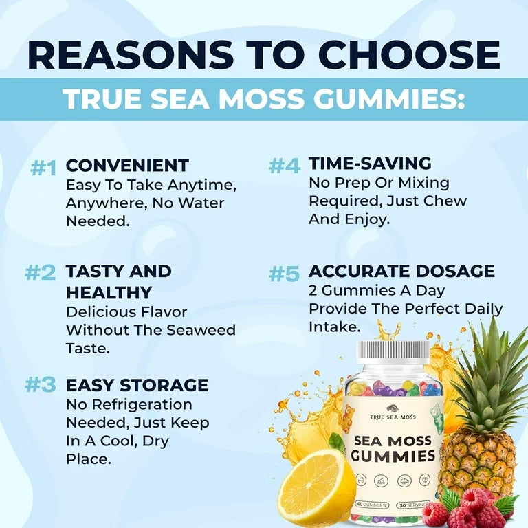 SEA MOSS: Gomitas True Sea Moss x60 Unidades