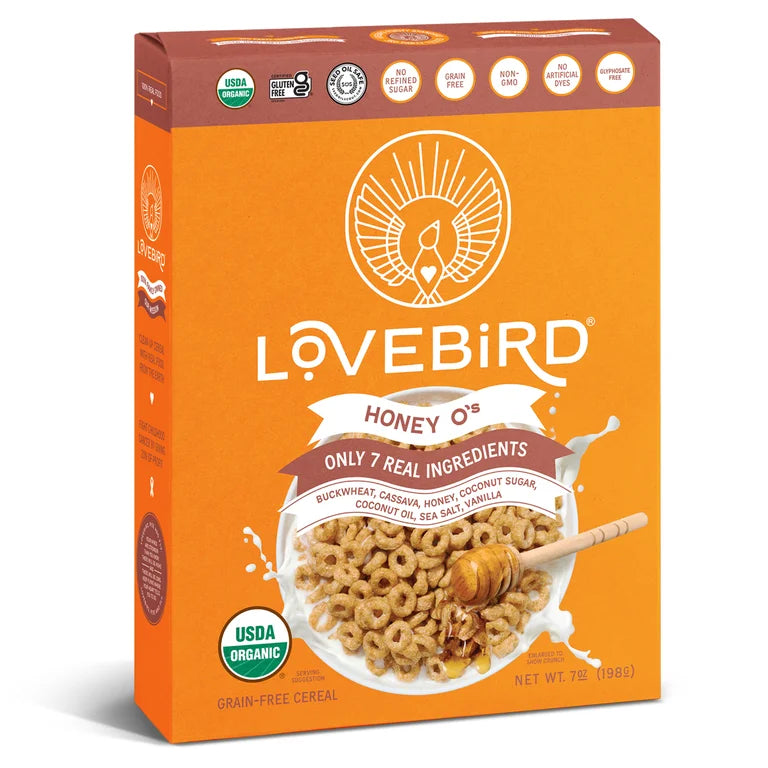 Cereal Orgánico Lovebird Grain Free Honey O’s 198g