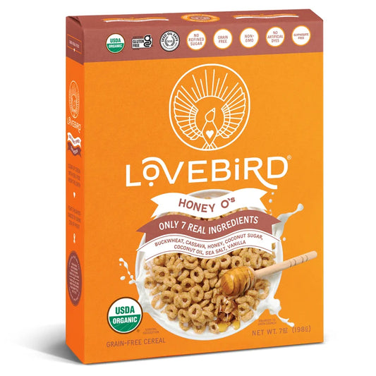 Cereal Orgánico Lovebird Grain Free Honey O’s 198g