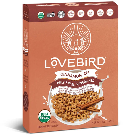 Cereal Orgánico Lovebird Grain Free Cinnamon O’s 198g