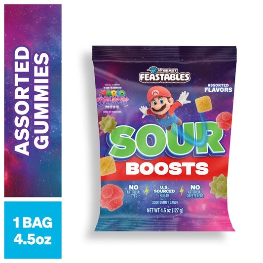 EDICIÓN LIMITADA: Gomitas Feastables Mr Beast x Super Mario Galaxy Sour Boosts 127g