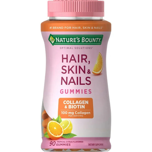 Nature’s Bounty Hair, Skin and Nails Gomitas Frutas Cítricas Colágeno y Biotina x90