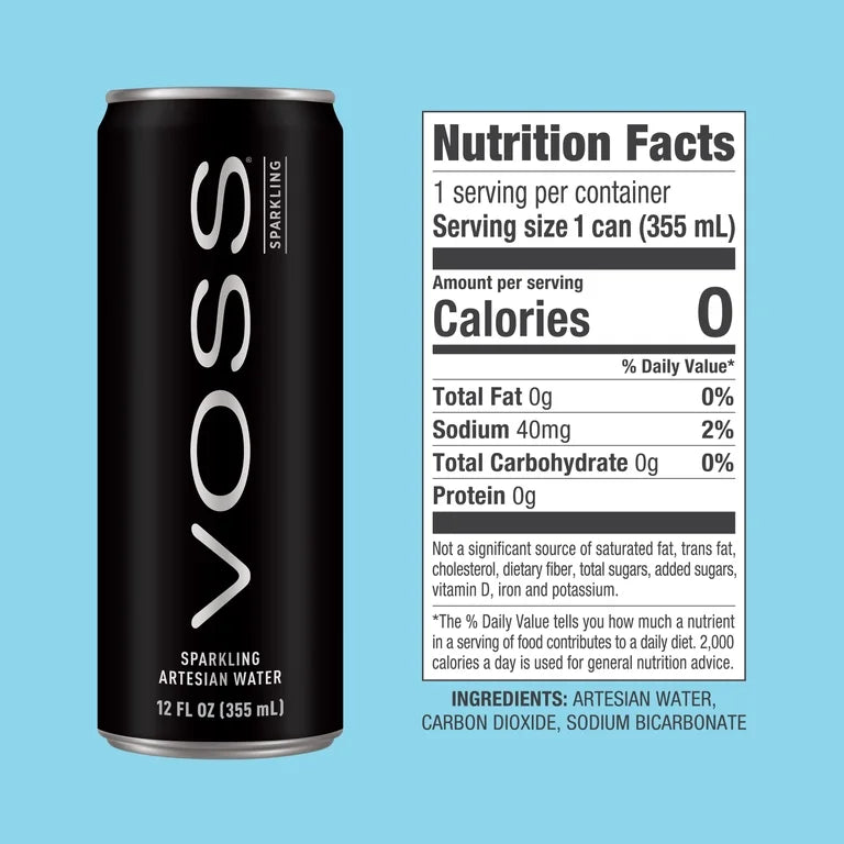 Agua Mineral Con Gas Voss 355 mL