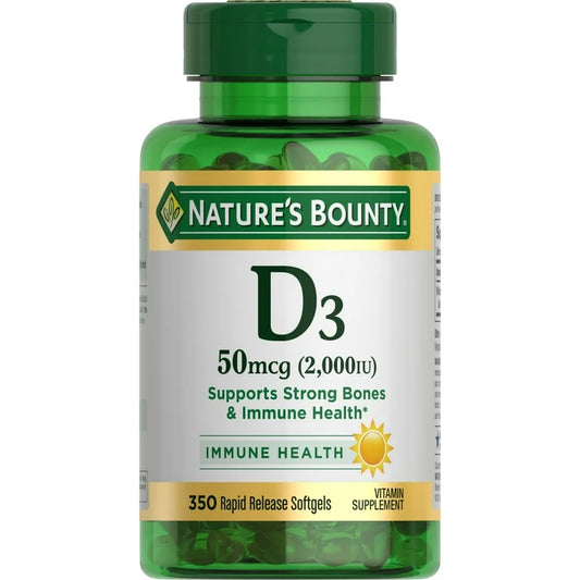 Nature’s Bounty Vitamina D3 - 2000 IU Huesos y Sistema Inmunológico Cápsulas Blandas x350